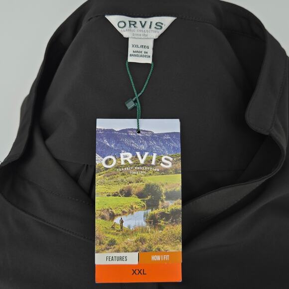 Orvis Dress Womens 2XL Black Henley Tie Waist Stretch Pockets Pack and Go New - Picture 5 of 16